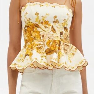 Floral Scalloped Hem Top
